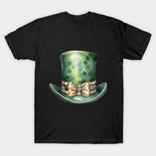 Leprechaun Hat in Green and Gold T-Shirt